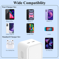 Vente en gros nouveau design 35w double chargeur de téléphone usb-c 2 ports PD chargeur usb à charge rapide pour téléphone apple