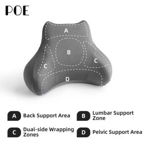 Cuscino Lombare Ergonomico in Memory Foam con Rivestimento in Seta di Latte <span class=keywords><strong>per</strong></span> Ufficio - Antistatico, Antiacaro, Rimovibile e Lavabile, Allevia il Dolore - Product Image 3