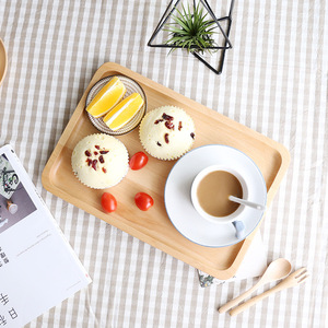 Japanese Style Beechwood <b>Tray</b> Set Rectangular And Round Serving <b>Trays</b> For <b>Tea</b> Hotel Restaurant Use - Product Image 3