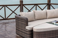 Ensemble de meubles de luxe 2 pièces pour patio en rotin brun Beach Pool