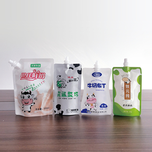 Bolsa de Plástico con Boquilla y Base Plana, Impresa a Medida, de Grado Alimenticio, para Agua Potable, Leche, Yogur, Sake, Baijiu, <span class=keywords><strong>Shochu</strong></span> - Product Image 3
