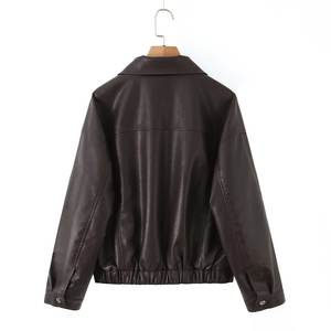 PB & <span class=keywords><strong>ZA</strong></span> แจ็กเก็ตหนังมีกระเป๋าสไตล์เรโทรลำลองทรงหลวมสำหรับผู้หญิงฤดูใบไม้ร่วง2025 - Product Image 3