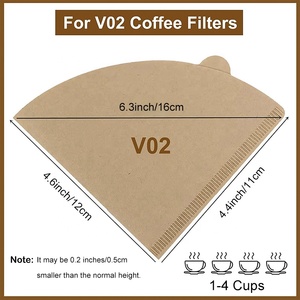 กระดาษกรองกาแฟ V02 จัดส่งรวดเร็ว 2 ชิ้น #   แผ่นกรองกาแฟ 100 ชิ้น/แพ็ค ไม่ฟอกขาว ได้รับการรับรอง FSC ปราศจากสาร PFAS พร้อมจัดส่ง - Product Image 2