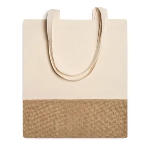 Borsa shopper in cotone e iuta, merchandising sostenibile - Product Image 1