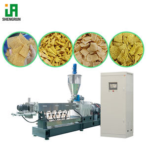 สายการผลิตขนมขบเคี้ยวทอดยอดนิยม เครื่องอัดรีดแบบสกรูคู่สำหรับทำข้าวอบกรอบ สายการผลิตบักเกิลส์และโดริโทส - Product Image 1