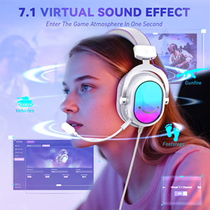 หูฟังเกมมิ่งแบบมีสาย <span class=keywords><strong>FIFINE</strong></span> H16 เชื่อมต่อผ่าน USB เสียง 7.1 Surround Sound ไฟ RGB ปรับแต่งได้ สีสันสดใส พร้อมไมโครโฟนตัดเสียงรบกวนสำหรับพีซี - Product Image 3