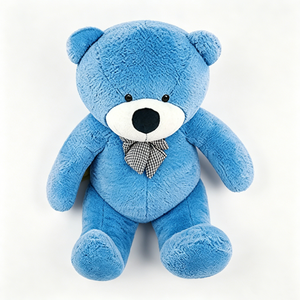 Oso de peluche azul personalizado, oso de peluche azul sentado, peluche suave de oso azul. - Product Image 2