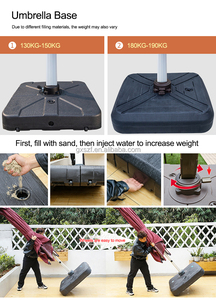 Giá rẻ ngoài trời nhiệm vụ nặng nề chống UV sinh thái thân thiện kích thước Lớn Vườn mặt trời ô dù ngoài trời cantilever vuông ô với cơ sở - Product Image 5