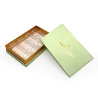 Boîte cadeau de luxe pour macarons avec insert en plastique, logo en feuille d'or, boîte d'emballage pour biscuits au chocolat et pâtisseries avec séparateurs, logo personnalisé