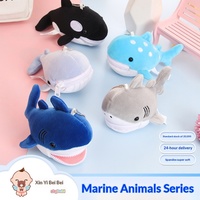 Nouvelle série d'animaux marins mignons : Peluche Raie Manta, Poupée Requin, Sac à dos, Porte-monnaie, Pendentif en peluche courte