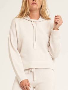 Produttore di maglieria personalizzata 100% lana Cashmere con cappuccio pantaloni Set di pantaloni in Cashmere maglia a costine maglione Loungewear completo da donna - Product Image 3