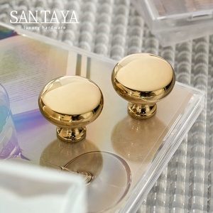 Santaya PVD Gold Brass Handles Kitchen Cabinet Pulls <strong>Bedroom</strong> Wardrobe Drawer <strong>Knobs</strong> Furniture Bronze Handle - Product Image 2