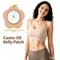 Patch Minceur Respirant en Huile de Ricin Naturelle, Non Tissé, Détoxifiant et Amincissant pour le Ventre, Idéal pour le Yoga et les Femmes en Post-partum