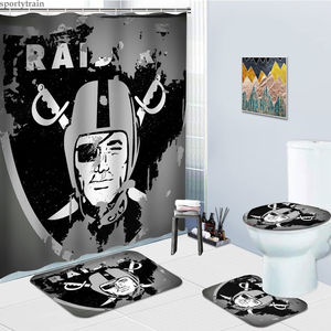 Las Vegas <span class=keywords><strong>Raiders</strong></span> banyo seti duş perdesi banyo halıları tuvalet kapak
