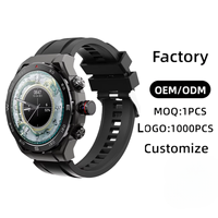 Reloj Inteligente Personalizado OEM para Hombre, Correa de Goma Negra, AMOLED, Frecuencia Cardíaca, Presión Arterial, SpO2, Personalización de Logotipo, Regalo Empresarial, 4 Días de Batería