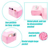 Coussin de soutien pour le cou et le dos en velours pour extensions de cils, 100 % polyester, épaisseur 10 cm/4 pouces, style moderne, deux poches latérales, 3D