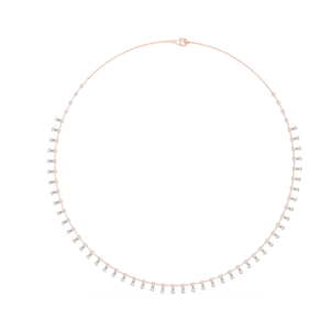 Collier classique en or rose avec diamant de laboratoire, bijoux élégants et raffinés pour femmes, idéal pour mariage, anniversaire, usage quotidien, cadeau - Product Image 1