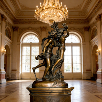 Grande sculpture de fontaine en bronze représentant un dieu de la mer, statue de Poséidon de la mythologie européenne pour la décoration de paysages aquatiques extérieurs