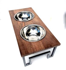 Comederos y cuencos ecológicos para mascotas de calidad superior, diseño único, olla de alimentación para perros de acero inoxidable, tarifa al por mayor con tablón de madera - Product Image 2