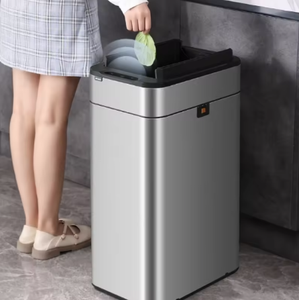 New High-Quality Induction Garbage <b>Bin</b> Rechargeable Battery Stainless Steel Material Durable <b>Large</b> Capacity Custom Logo - Product Image 1
