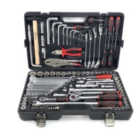 Juego de Herramientas para Reparación de Automóviles de 138 Piezas, Llave de Tubo para Automóvil, Taladro de Trinquete Rápido de Alta Calidad, Caja Roja