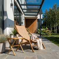 Chaise longue d'extérieur moderne Meiqi, structure métallique résistante aux intempéries, chaise inclinable pliable pour hôtel, cour, parc, patio, jardin, balcon, villa