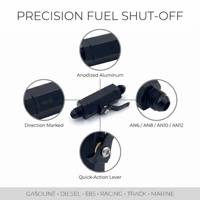 HAOFA AN6-12 Válvula de corte de combustible de aluminio anodizado, accesorios reductores macho en línea, palanca hexagonal, dirección de flujo marcada con láser, universal