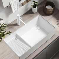 Lavabo rectangulaire en céramique personnalisé moderne pour laver les vêtements, lavabo pour salle de bain moderne
