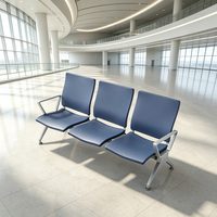 Chaise d'attente publique en métal épais KMJ, 3 places, pour aéroport, hôpital, salle d'attente, réception