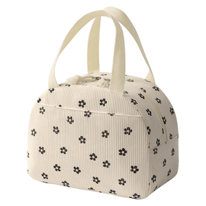 Large Capacity 8.3L Corduroy <b>Tote</b> <b>Bag</b> Reusable Insulated Thermal School Work Picnic Travel Cooler <b>Lunch</b> Box Food Drink Packing - Product Image 1