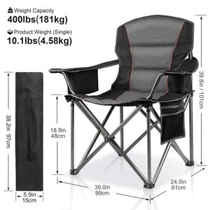 High Quality Wholesale Portable Outdoor Chair With Cup Hold on Right Handle Large Side Storage Bag Foldable Camp Chair - Product Image 4