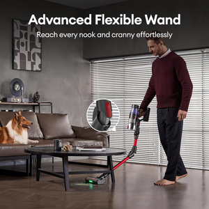 Aspirateur sans fil 600W 55Kpa, 60 minutes, 180° °   Brosse flexible anti-emmêlement, station de charge <span class=keywords><strong>pour</strong></span> animaux domestiques/poils/tapis/sols/voitures - Product Image 4