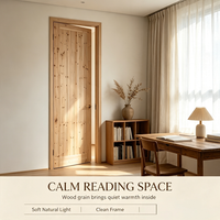 Factory Wholesale Solid Cedar Flat Solid Wood Interior Door Bulk Supply Natural Timber Door