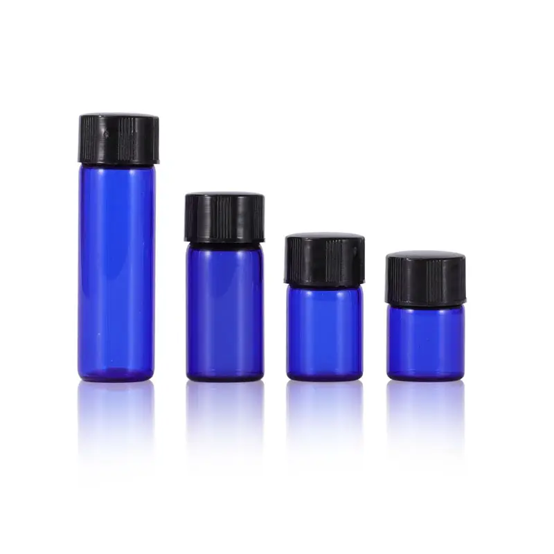 1ml 2ml 3ml 5ml blaue Glasflaschen mit ätherischen Ölen Travel Portable Tawny Packing Pocket Flaschen tester Parfüm Probe Glas fläschchen