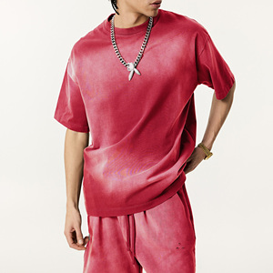 เสื้อยืดแขนสั้นผู้ชาย สีพื้น ผ้าฝ้ายถัก 100% น้ำหนักเบา ระบายอากาศได้ดี 220 กรัม ทรงปกติ ใส่ได้ทุกวัน ชุดลำลองฤดูร้อน - Product Image 2