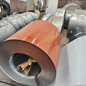 Bobina di Acciaio Zincato Preverniciato Effetto Legno, Bobina di Acciaio Rivestito a Colori <span class=keywords><strong>Aluzinc</strong></span> PPGI/PPGL per Lamiere Ondulate, Fornitore Cinese - Product Image 1