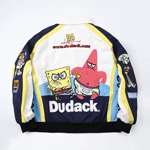 Wholesale Custom Oversized Vintage Racing <strong>Jacket</strong> Heavy Weight Embroidery <strong>Patches</strong> Y2K Streetwear Bomber <strong>Jacket</strong> - Product Image 5