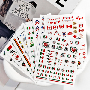 Five & Ten GMPC/Sedex/ISO/EUDR FIFA Nail Art Autocollants National Football Football Espagne Argentine France Brésil <span class=keywords><strong>Faux</strong></span> <span class=keywords><strong>Ongles</strong></span> Conseils - Product Image 6