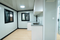 Maison conteneur pliable de 20 pieds à double aile, conteneurs pliables, mini-maison préfabriquée avec salle de bain complète