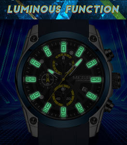 Montres pour hommes <span class=keywords><strong>Megir</strong></span> 2144, mouvement à quartz, fabrication d'origine, <span class=keywords><strong>prix</strong></span> bas, marque tendance, bracelet en silicone, chronographe japonais, sport, mode - Product Image 5