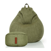 Grand fauteuil pouf gris, grand canapé pouf, pouf d'intérieur en forme de poire, énorme canapé pouf, fournisseur de poufs