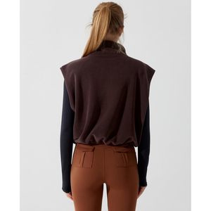Gilet sans manches en polaire pour femme Keepsowing, fermeture éclair intégrale, col montant, isolé, chaud, pour la randonnée en plein air en hiver - Product Image 4