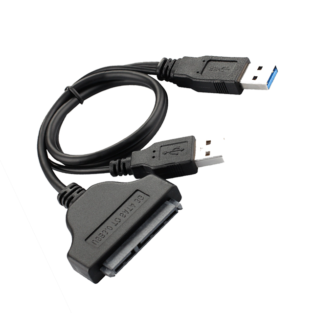 USB 3.0 to SATA 22 Pin 2.5 Inch Hard Disk Drive SSD Adapter Connector Cable with Nylon Insulation