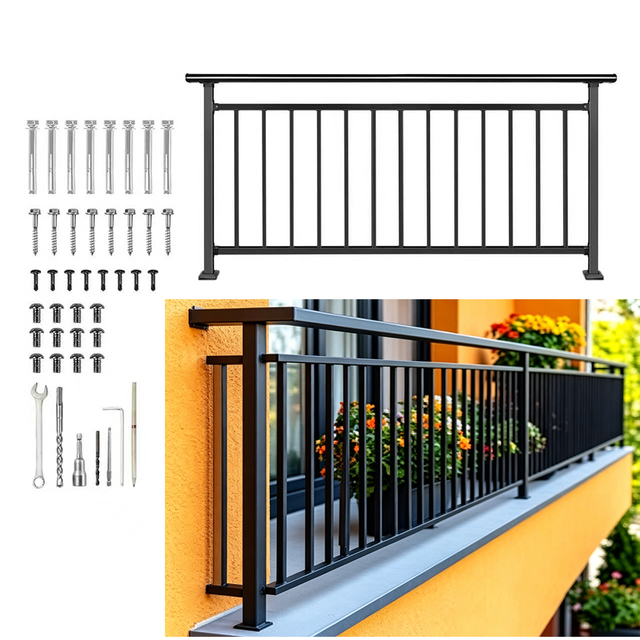 Easy Installation Aluminum Alloy Stainless Steel Railing System for Balcony Deck Patio, Custom Material & Color, 2-year Warranty