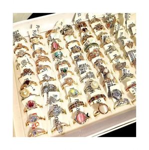 Cheap Women's Crystal Color Zirconium Gold Plated Modern Handmade Bulk Rings for Promotional Use - Product Image 1