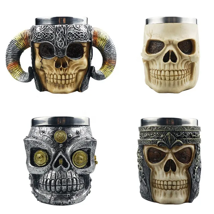 Nieuwe 3D Viking Warrior Gothic Helm Ridder Schedel Kappers Gereedschap Kapper Schaar Kam Opslag Scheermes Houder Voor Kapsalon