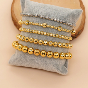 New Summer 18k Gold Plated Geometric Bohemian Handmade Waterproof Stainless Steel <b>Beaded</b> <b>Bracelet</b> for Unisex - Product Image 2