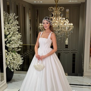 Diadema de malla con perlas hecha a mano, gorro de novia con cuentas, accesorios para el cabello vintage para fiesta de bodas para mujer - Product Image 3