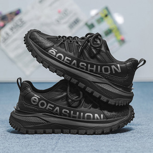 Zapatillas Deportivas de Malla para Hombre, con Suela Gruesa, para Correr al Aire Libre, Color Negro - Product Image 3