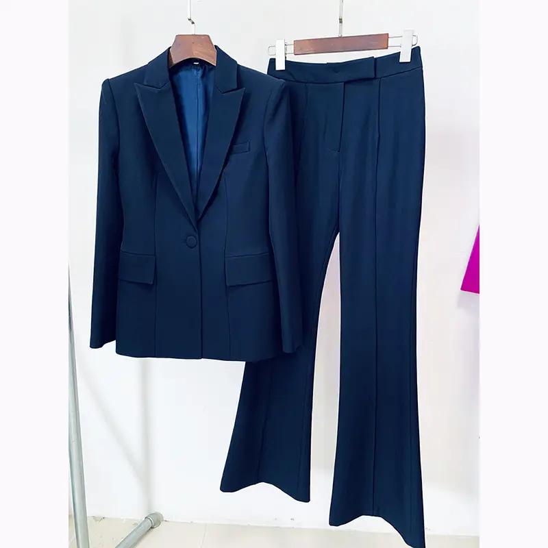 New arrivals ready to ship top hot fashion formal business two pieces suit office wear for ladies elegant(blazer+pants)